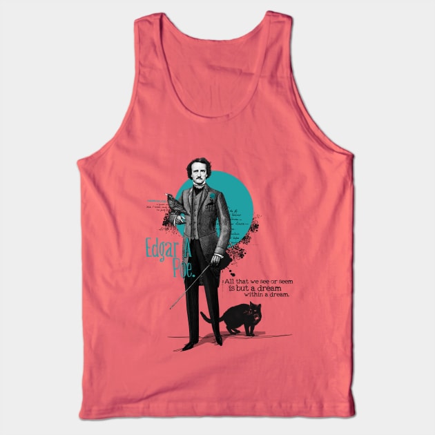 Edgar Allan Poe Tank Top by Ikographik